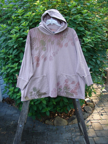 Barclay Cotton Hemp Hooded Folklore Pullover Tiny Floral Mallow OSFA features a cordless hood, ribbed cuffs, and dual drop exterior painted pockets, capturing the essence of BlueFishFinder.com's creative vintage style.