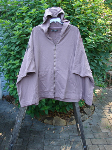 Barclay Hooded Postcard Zipper Jacket Vest features a generous hood, full zipper front, roomy pockets, and significant rear Roman wings theme, showcasing unique vintage style from Bluefishfinder's creative clothing collection.