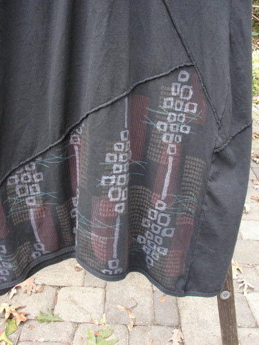 Barclay Diagonal Pocket Dress Stick Stone Black Size 0 featuring an A-line shape, curly sleeves, and unique diagonal seam details, highlighting its organic cotton texture and single top-entry pocket.