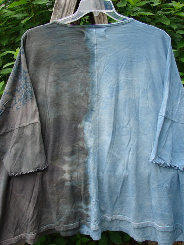 Barclay Dolman Curl Edge Square Pullover Victorian Mandela Mottled Sky Gray OSFA, featuring a seamless boxy shape with a rounded neckline and distinctive curly arm edgings, crafted from organic cotton.
