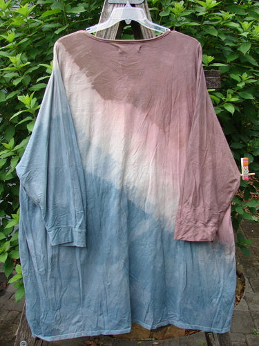 Barclay Art Tee Da Vinci Moon Mottled River OSFA features a longer tunic length, rounded neckline, and loose three-quarter sleeves, showcasing intricate art details, perfect for expressing individuality.