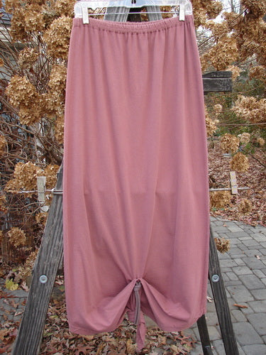 1994 Harvest Gather Skirt Unpainted Gourd Size 1 displayed on a wooden ladder, showcasing its full 1-inch elastic waistband and sectional panels.