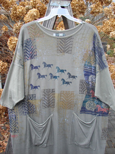Barclay Bamboo Dress with Lipizzaner Stallion Print and Square Pockets
