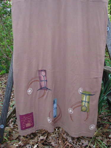 1998 NWT Eclipse Dress Celtic Fauna Size 2 features a scooped neckline, longer slim shape, deep inseam pockets, and vibrant Celtic paint, showcasing Bluefishfinder.com's vintage Blue Fish Clothing essence.