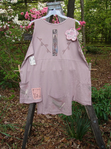 1994 NWT Flower Pot Top Single Fish Patio Rose Size 3 features a double leaf theme, unique drop front and side pockets, ribbed neckline, flared A-line shape, and signature Blue Fish patch.