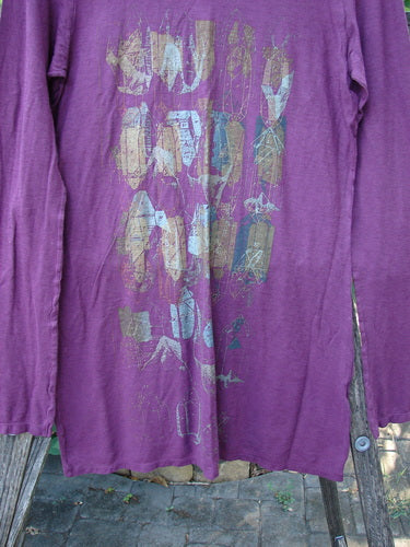 Barclay NWT Slub Cotton Hemp Long Sleeved Simple Tee in Tyrian Berry, featuring a crystal theme design, rounded neckline, and cozy full-length sleeves, perfectly embodies Bluefishfinder.com's vintage charm and creative freedom ethos.
