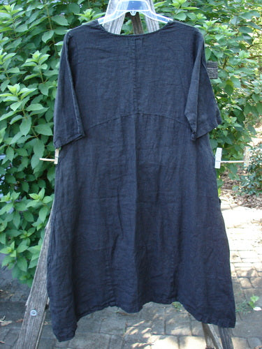 Barclay NWT Linen Cross Over Serenade Urchin Dress Unpainted Black Size 0 features a unique crossover neckline, empire waist, and double side pockets, embodying BlueFishFinder's vintage-inspired style.