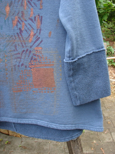 Barclay Fleece Mock Collar Pullover Sweatshirt Metallic Wheat Deep Tealen Size 0 features a unique metallic wheat pattern, cozy fleece texture, and distinct Celtic Moss cowl collar, embodying Bluefishfinder's vintage creative style.