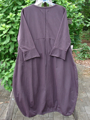 Barclay NWT Cotton Lycra Bell Urchin Pocket Dress Unpainted Dulse Size 0 displayed on a hanger, showcasing its unique design with a touch of Lycra for a comfortable, durable fit.