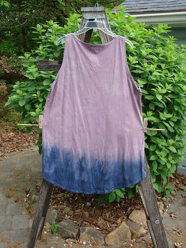 Barclay Round Bottom Tunic Tank Top Blossom Mottled Mauve Navy Size 0, featuring a scoop neckline, rounded hem, and A-line shape, embodying BlueFishFinder's vintage style with organic cotton and unique hand-dyeing.