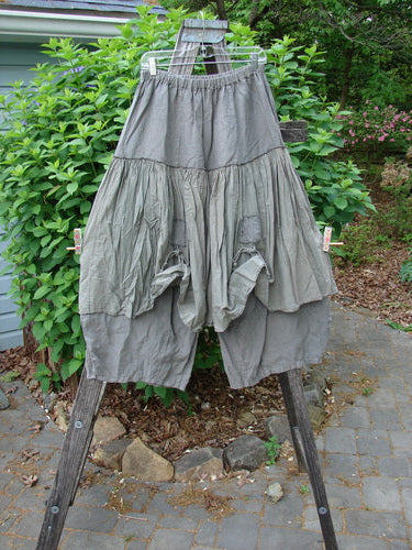 Barclay Linen Batiste Pant Skirt in Grey Green, Size 0, features a full elastic waistline, dual tie accents, and a slightly cropped under pant with tapered lowers, embodying BlueFishFinder's vintage style.