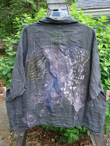 Barclay Linen Open Front Cheerful Cardigan Jacket Wings Black Size 0 features dolman sleeves, a rounded hemline, generous rear detailing, and an open front, embodying Bluefishfinder.com's creative and vintage style.