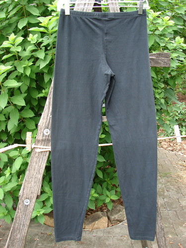 Barclay NWT Cotton Lycra Lightweight Legging Unpainted Black Size 0 displayed hanging on a clothesline, showcasing its sleek design and fit, embodying BlueFishFinder's vintage, expressive style.