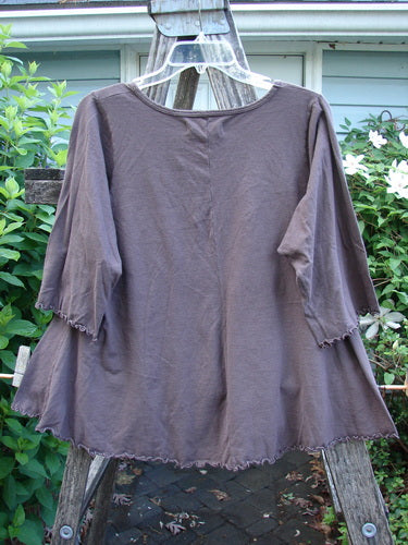 Barclay NWT Three Quarter Sleeved Cafe Tee in Fish Brown Sparrow Size 0, featuring a rolled neckline, curly edgings, and a unique fish theme design, perfect for expressing individuality.
