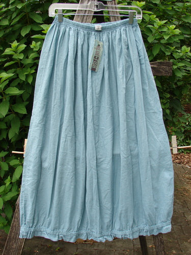 Barclay NWT Batiste Airy Gather Bottom Skirt features an unpainted turquoise pinstripe design, delicately displayed on a clothesline. The skirt embodies the unique, expressive style of Vintage Blue Fish Clothing.