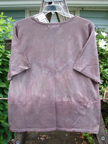 Barclay NWT Fiona Straight Tee Tree Star Mottled Grey Plum Size 1 features a rounded neckline, wide sleeves, and a generous straight shape, showcasing the Tree Star theme in organic cotton.