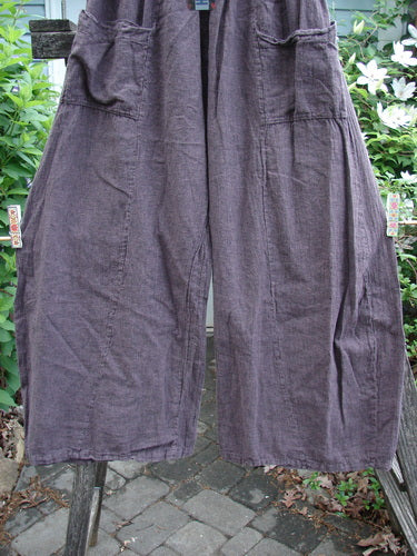 Barclay NWT Two Pocket Klee Pant in Stripe Fig, featuring a full elastic waistband, dual top pockets, slightly flared ends, and a short rise, embodying BlueFishFinder's vintage style.