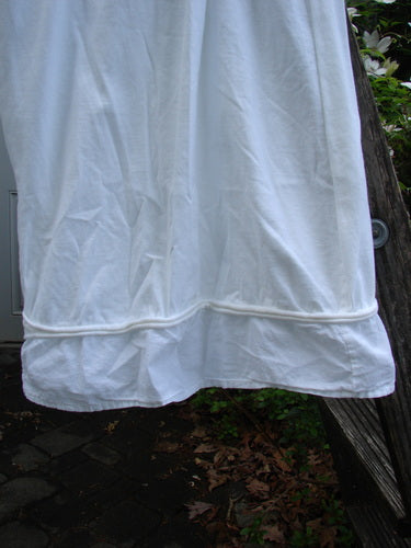 Barclay NWT Lightweight Nepenthe Pant in white, size 0, showcased with unique sweet bottom flutter, full elastic waist, and rolled raw panels, reflecting Bluefishfinder.com's vintage-inspired aesthetic.