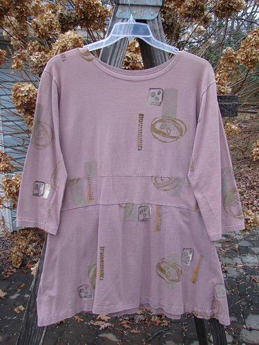 1991 Workshop Dress Spin Stone Currant OSFA featuring long sleeves, 4-inch drop waistband, double pleats, pin tucking, and a shallow scooped neckline.