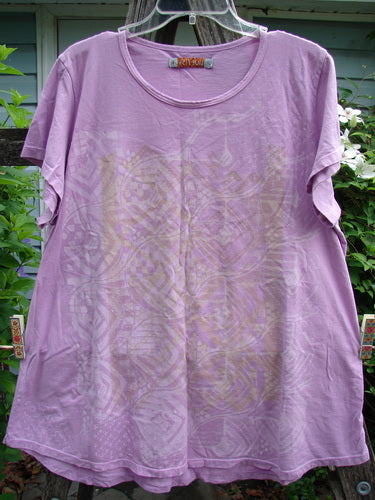 Barclay Short Sleeved Travel Tee Continuous Turn Pink Peony Size 1 features a rounded neckline, A-line shape, and cap sleeves, embodying BlueFishFinder's vintage flair and creative freedom.