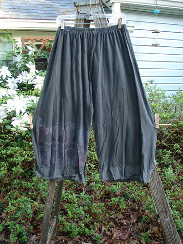 Barclay Flutter Bottom Crop Cargo Pant Tri Floral Raven Size 0 features a sweet bottom flutter, full elastic waist, dual front floppy cargo pockets, and unique lower leg art, embodying Bluefishfinder.com's vintage charm.