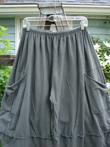 Barclay Crop 2 Pocket Barrel Pant in Deep Gray, showcasing unique reverse stitched panels, double exterior pockets, and a barrel silhouette, designed for versatility and creative style expression from Bluefishfinder.com.