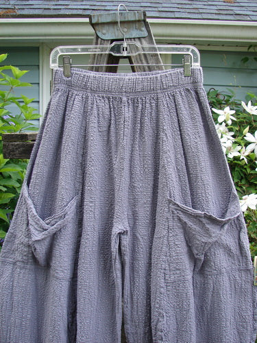 Barclay Pucker 4 Square Pant in Unpainted Lavender Size 0, showcasing a 3D diamond cut from knee down, generous front pockets, and a thick elastic waistband, reflecting BlueFishFinder's vintage-inspired creativity.