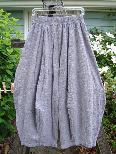 Barclay Pucker 4 Square Pant Unpainted Lavender Size 0, features a 3D diamond cut from the knee, generous front pockets, and a textured cotton finish, exemplifying BlueFishFinder's artistic fashion style.