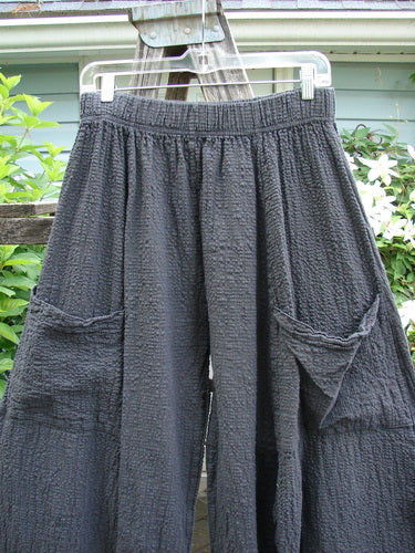 Barclay Pucker 4 Square Pant Unpainted Ironwork Size 0, showcasing a 3D diamond cut from the knee down, generous flop front pockets, and a richly textured medium weight cotton with a full elastic waistband.