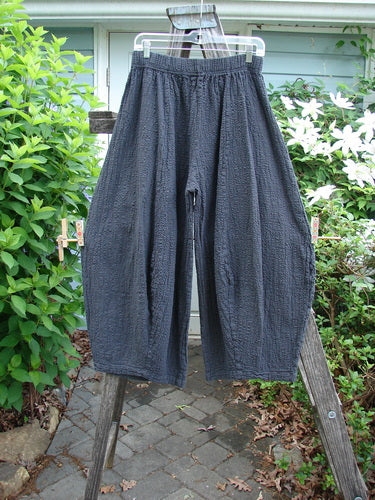Barclay Pucker 4 Square Pant Unpainted Ironwork Size 0 features a unique 3D diamond drape from the knee, generous front pockets, and a thick elastic waistband, embodying Blue Fish's creative vintage style.
