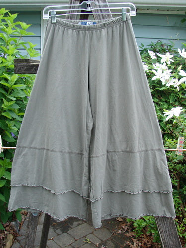 Barclay Cotton Lycra Crop Wide 2 Petal Pantaloon Unpainted Pebble Size 0, featuring a full elastic waistline, elongating shape, and double curly-edged petal panels, perfect for spring or summer wear.
