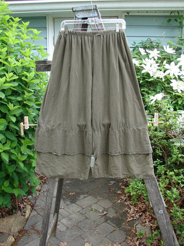 Barclay Crop 2 Petal Batiste Flutter Pantaloon in Unpainted Glazed Tile, showcasing a lightweight organic cotton with dual batiste flutters and a full elastic waist, perfect for spring or summer.