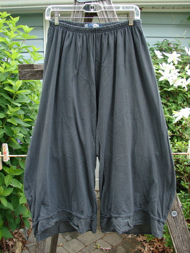 Barclay Lightweight Nepenthe Pant in Dark Ash, Size 0, featuring a sweet bottom flutter, full elastic waistline, and rolled raw lower panels, epitomizing BlueFishFinder's vintage-inspired creative expression.