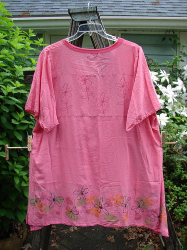 Barclay Batiste Deep Neck Sailor Tie Tunic Daisy Peony Size 2 featuring a deep V-neck, contrasting cotton accents, raw edge hemline, and A-line flair, epitomizing BlueFishFinder's vintage, expressive style.