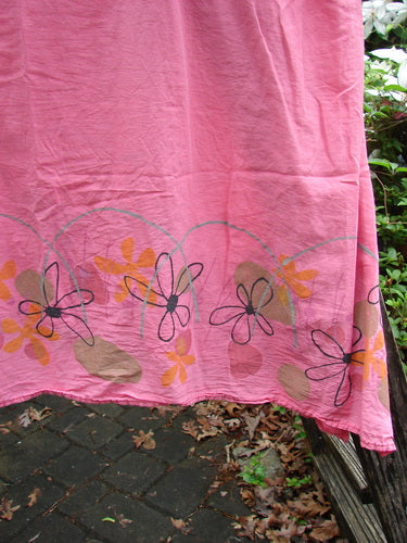 Barclay Batiste Deep Neck Sailor Tie Tunic Daisy Peony Size 2, featuring a deep V-neck, widening hemline, raw edges, and A-line flair, reflecting BlueFishFinder's vintage-inspired, expressive style.