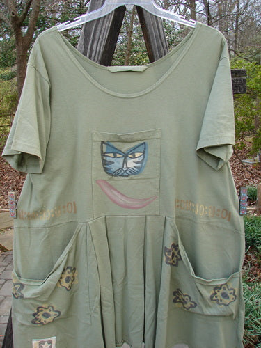 1995 PMU Blumenbeet Dress Kitty Kitty Marsh Size 1 features a cat face design, wider neckline, front and rear painted pockets, center pleats, and a unique lower patch.