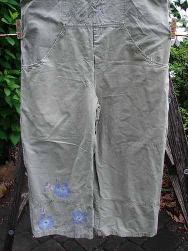 2000 Parachute Overall Pant Jumper Floral Eucalyptus Size 1 features oversized painted bib pocket, deep carpenter pockets, wide swingy lowers, and sturdy shoulder straps, embodying vintage Blue Fish individuality.