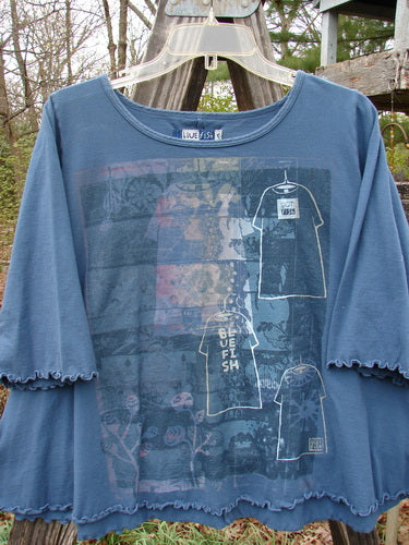 Barclay Three Quarter Sleeved Crop A Lined Tee Play Dress Up Navy Size 0, featuring a rounded neckline, curly edgings, and an A-line shape, crafted from mid-weight organic cotton.