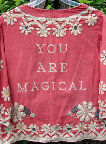 Magnolia Pearl Applique Axel Jacket You are Magical Daisy Bastille OSFA, featuring intricate embroidery on medium-weight European cotton, showcases unique craftsmanship with a relaxed fit, embodying the vintage elegance Bluefishfinder.com is known for.