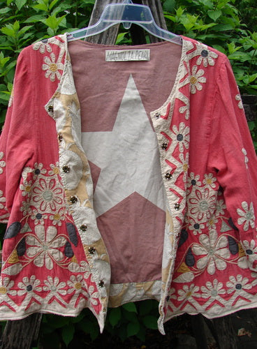 Magnolia Pearl Applique Axel Jacket You are Magical Daisy Bastille OSFA, featuring intricate embroidery, medium-weight European cotton, and a relaxed fit, embodies BlueFishFinder's vintage, creative expression ethos.