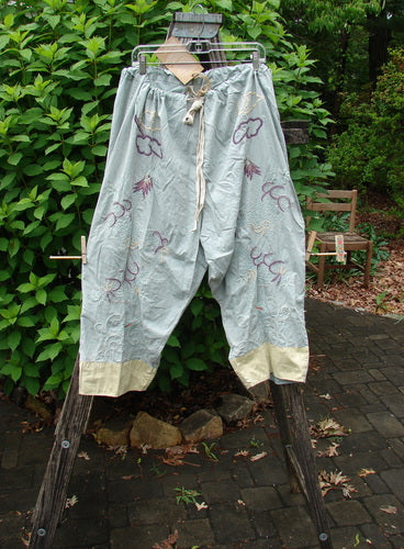 Magnolia Pearl NWT Cotton Satin Embroidered Alyce Dragon Pant Big Sky OSFA, featuring intricate embroidery, lightweight cotton satin fabric, with relaxed waist and wide hips, offering a unique, expressive style.