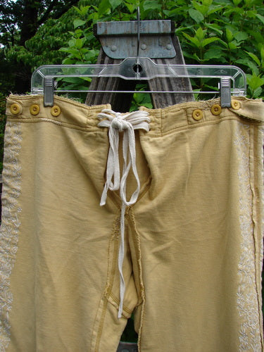 Magnolia Pearl Embroidered Heavy Cotton Whistlestop Underjohn Canary OSFA displayed, showcasing intricate embroidery on durable European cotton fleece, reflecting the unique, vintage style embraced by Bluefishfinder.com.