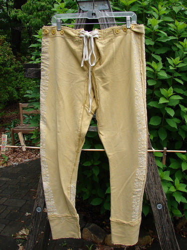 Magnolia Pearl Embroidered Heavy Cotton Whistlestop Underjohn Canary OSFA, showcasing intricate embroidery on robust European cotton fleece, reflecting Bluefishfinder.com’s vintage, expressive style.