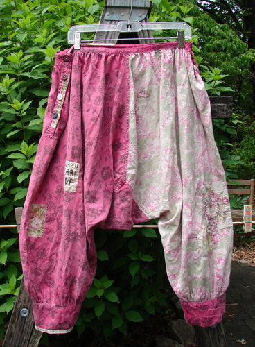 Magnolia Pearl European Cotton Patched Kiki Bloomer Betsy J. OSFA features billowy hips, mixed side buttons, and sweet bottom cuffs, crafted from lightweight cotton with patch accents and a flattened drawstring waist.