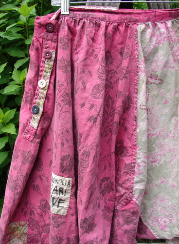 Magnolia Pearl European Cotton Patched Kiki Bloomer Betsy J. OSFA, featuring flowy cotton with patch accents, mixed side buttons, a drawstring waist, billowy hips, and sweet bottom cuffs, embodying a Betsey Johnson vibe.