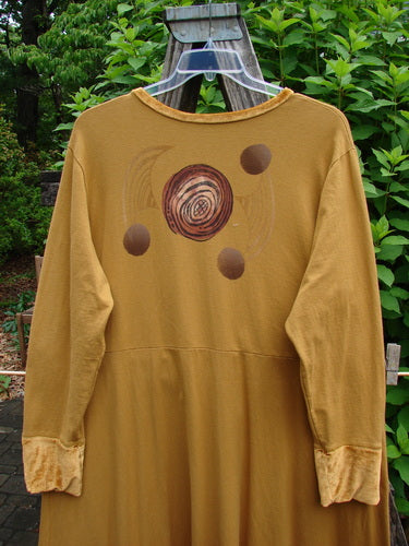 1996 Velvet Ornamental Pocket Dress Celtic Center Gold Size 2 features a velvet-accented neck, hem, and sleeves, with a dramatic hand-painted purse and sweeping A-line shape, embodying Bluefishfinder.com's vintage aesthetic.