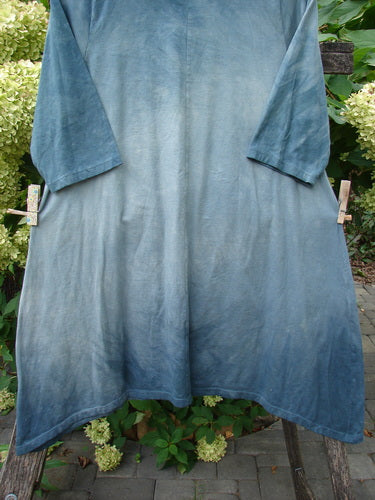 Barclay NWT Wander Tunic Tee Moon Fern Mottled Grey Green Size 0, featuring a loose fit with three-quarter sleeves, displayed on a clothesline against a natural backdrop.