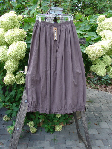 Barclay NWT Batiste Airy Lawn Skirt Unpainted Brown Sparrow Size 0, showcasing a full elastic waistband and A-line cut. Displayed outdoors on a rustic ladder, embodying Blue Fish's vintage, expressive style.