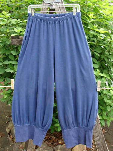 Barclay Thermal Banded Bottom Pant Unpainted Royal Blue Size 1 features a thicker elastic waist, wide hips, gathered banded lowers, deep side pockets, and a slightly cropped length, showcasing unique drape and sway.