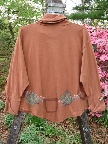 1996 Equilateral Top Primitive Cassia OSFA featuring graffiti-like designs, uniquely cuffed double-layered pointed sleeves, specialized pointed collar and hemline, mid-weight cotton, dramatic A-line swing style.